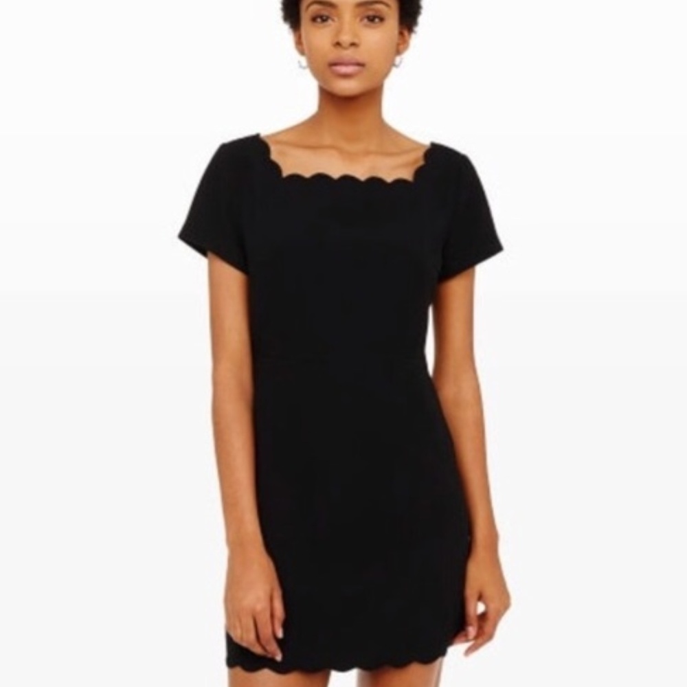 Club Monaco Black Joyce Scallop Dress
